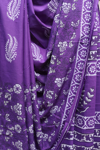 Purple HBP Cotton Saree -SRPCS1256