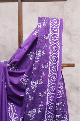 Purple HBP Cotton Saree -SRPCS1256