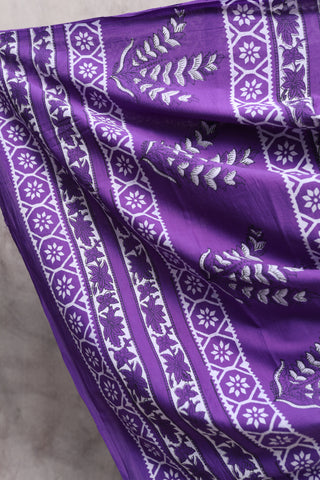 Purple HBP Cotton Saree -SRPCS1256