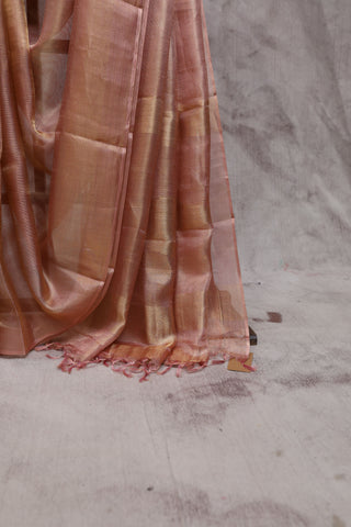 Reddish Pink Tissue Tussar Silk Saree-SRRPTTSS41