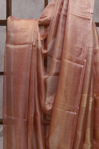 Reddish Pink Tissue Tussar Silk Saree-SRRPTTSS41