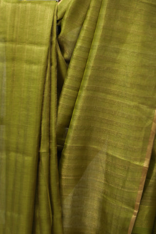 Olive Green Tussar Silk Saree - SROGTSS871