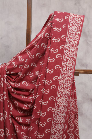 Maroon HBP Cotton Saree -SRMCS1255