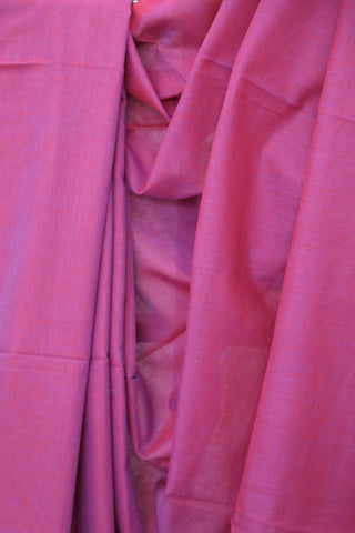 Two Tone Pink Mulmul Cotton Saree-SRTTPMCS10EX