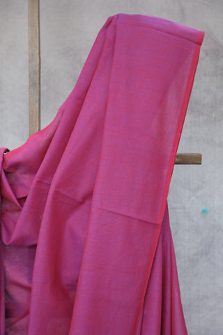 Two Tone Pink Mulmul Cotton Saree-SRTTPMCS10EX