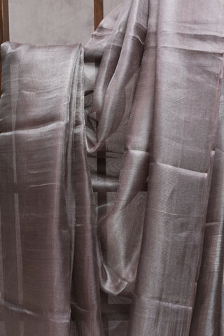 Purple-Grey Tissue Tussar Silk Saree-SRPGTTSS34