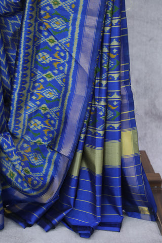 Blue Rajkot Patola Silk Saree-SRBRPSS25EX