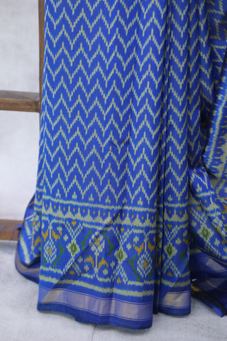 Blue Rajkot Patola Silk Saree-SRBRPSS25EX