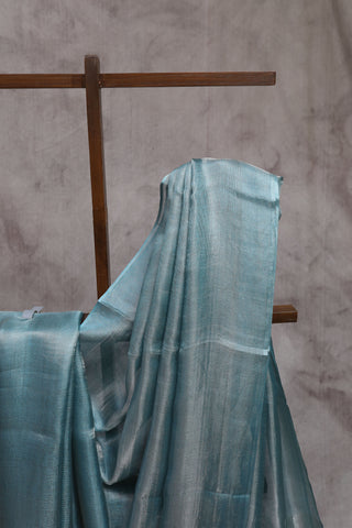 Sky Blue Tissue Tussar Silk Saree-SRSBTTSS87