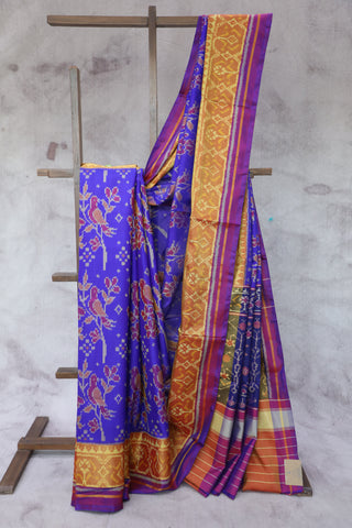 Blue Rajkot Patola Silk Saree-SRBRPSS49EX