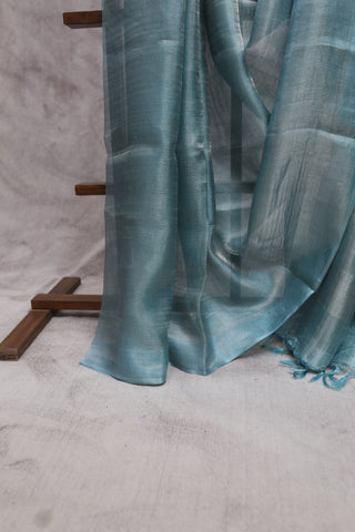 Sky Blue Tissue Tussar Silk Saree-SRSBTTSS87