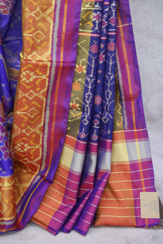 Blue Rajkot Patola Silk Saree-SRBRPSS49EX