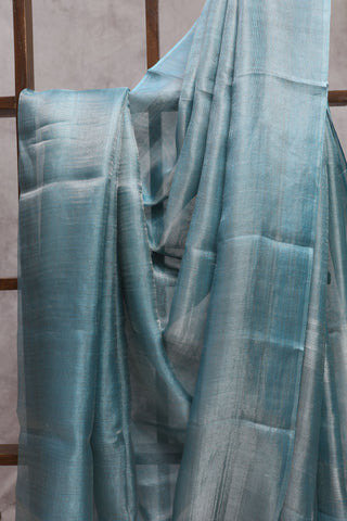 Sky Blue Tissue Tussar Silk Saree-SRSBTTSS87