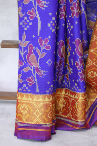 Blue Rajkot Patola Silk Saree-SRBRPSS49EX