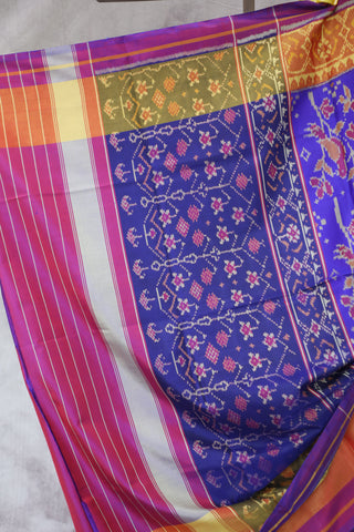 Blue Rajkot Patola Silk Saree-SRBRPSS49EX