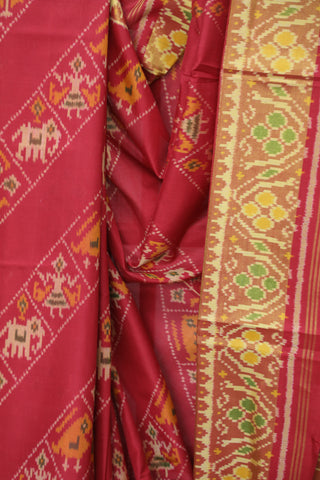 Maroon Rajkot Patola Silk Saree - SRMRPSS218