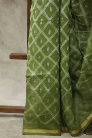 Green Cotton Silk Chanderi Saree  - SRCCSCS83EX