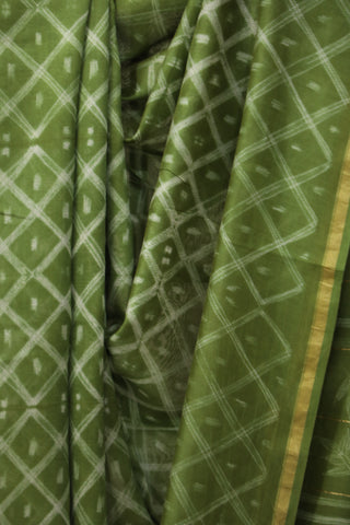 Green Cotton Silk Chanderi Saree  - SRCCSCS83EX