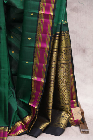 Dark Green Kanjeevaram Silk Saree - SRDGSS534