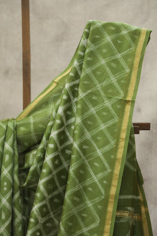 Green Cotton Silk Chanderi Saree  - SRCCSCS83EX