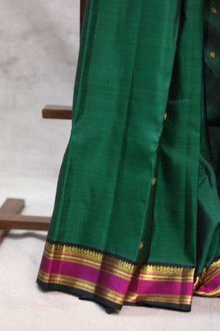 Dark Green Kanjeevaram Silk Saree - SRDGSS534