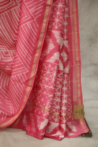 Pink Cotton Silk Chanderi Saree  - SRCCSCS81EX