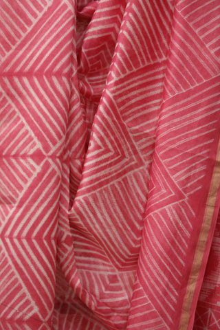 Pink Cotton Silk Chanderi Saree  - SRCCSCS81EX