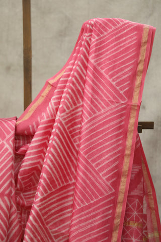 Pink Cotton Silk Chanderi Saree  - SRCCSCS81EX