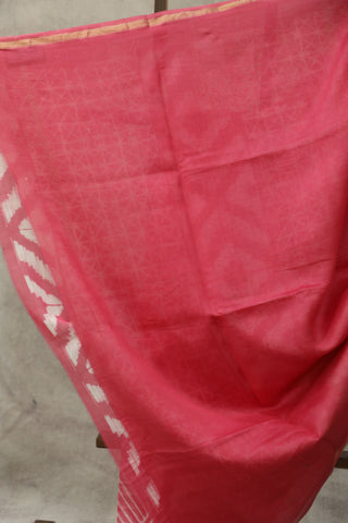 Pink Cotton Silk Chanderi Saree  - SRCCSCS81EX