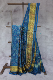 Peacock Blue Rajkot Patola Silk Saree-SRPBRPSS40EX