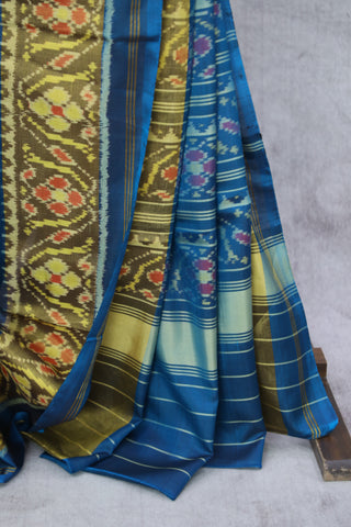 Peacock Blue Rajkot Patola Silk Saree-SRPBRPSS40EX