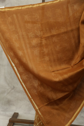 Brown Cotton Silk Chanderi Saree  - SRCCSCS119EX