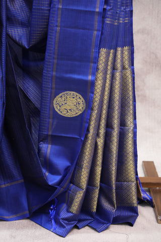 Dark Blue Kanjeevaram Silk Saree - SRDBSS536