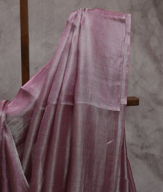 Dark Pink Tissue Tussar Silk Saree-SRDPTTSS39