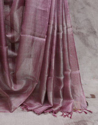 Dark Pink Tissue Tussar Silk Saree-SRDPTTSS39