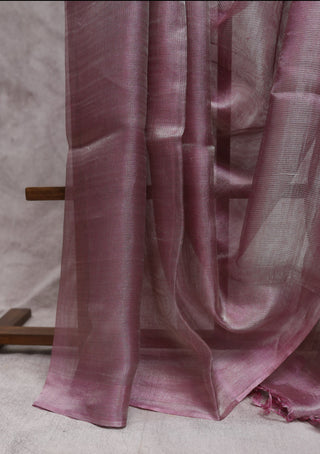 Dark Pink Tissue Tussar Silk Saree-SRDPTTSS39