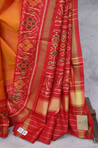 Orange Rajkot Patola Silk Saree-SRORPSS157