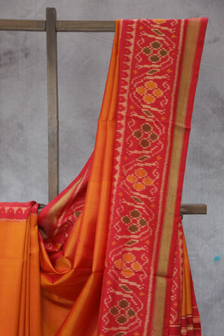 Orange Rajkot Patola Silk Saree-SRORPSS157