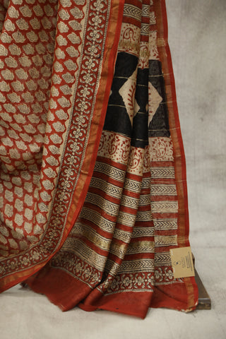 Red HBP Cotton Silk Chanderi Saree - SRRCSCS645