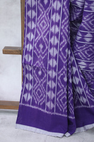 Purple Pochampalli Cotton Ikat Saree - SRPPCIS234