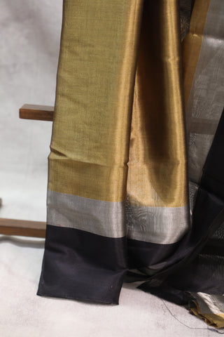 Gold Chanderi Tissue Silk Saree-SRGCTSS101