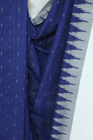 Navy Blue Pochampalli Cotton Ikat Saree - SRNBPCIS235