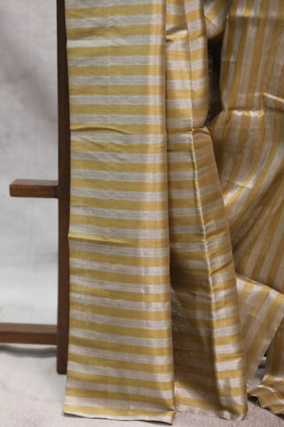 Yellow Chanderi Tissue Silk Saree-SRYCTSS102