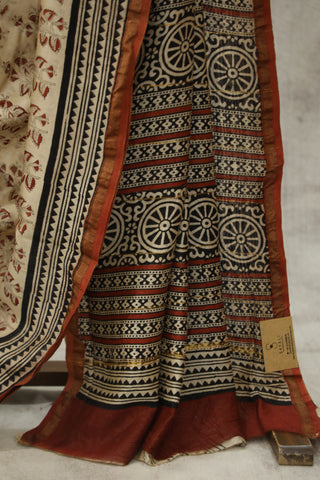 Beige HBP Cotton Silk Chanderi Saree - SRBCSCS677