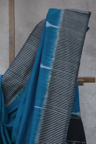 Peacock Blue Pochampalli Cotton Ikat Saree - SRPBPCIS232