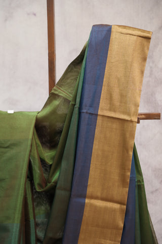 Green Chanderi Tissue Silk Saree-SRGCTSS120