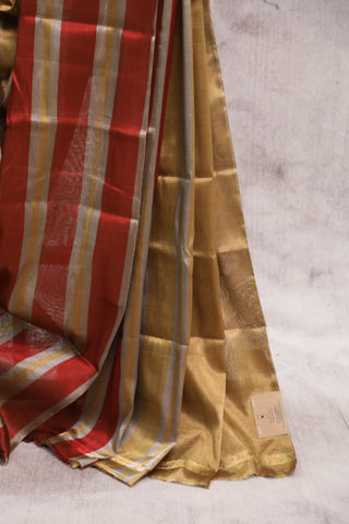 Gold Chanderi Tissue Silk Saree-SRGCTSS103