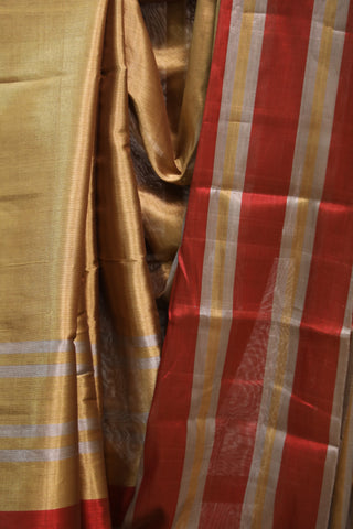 Gold Chanderi Tissue Silk Saree-SRGCTSS103