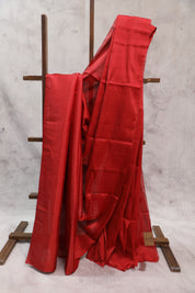 Red Chanderi Tissue Silk Saree-SRRCTSS104