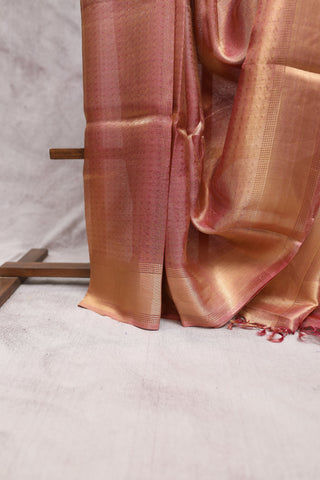 Pink Tissue Tussar Silk Saree-SRPTTSS117